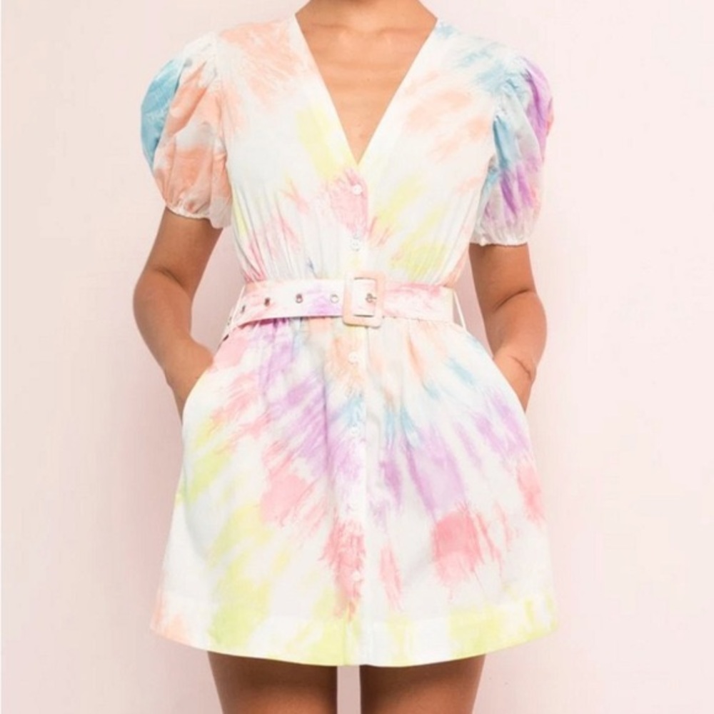 Tie dye pastel SWF Boutique mini dress